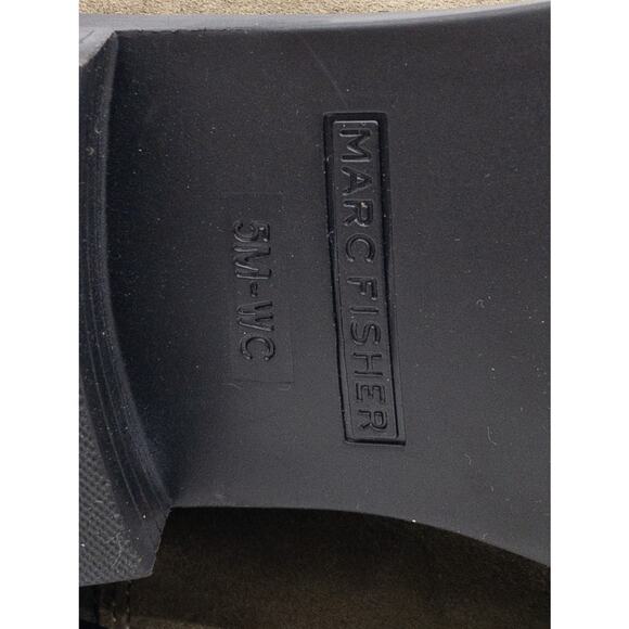 Marc Fisher Sage Green Secrit Suede Tall  Studded Wide Calf Low Heel Boots 5 - Picture 8 of 9